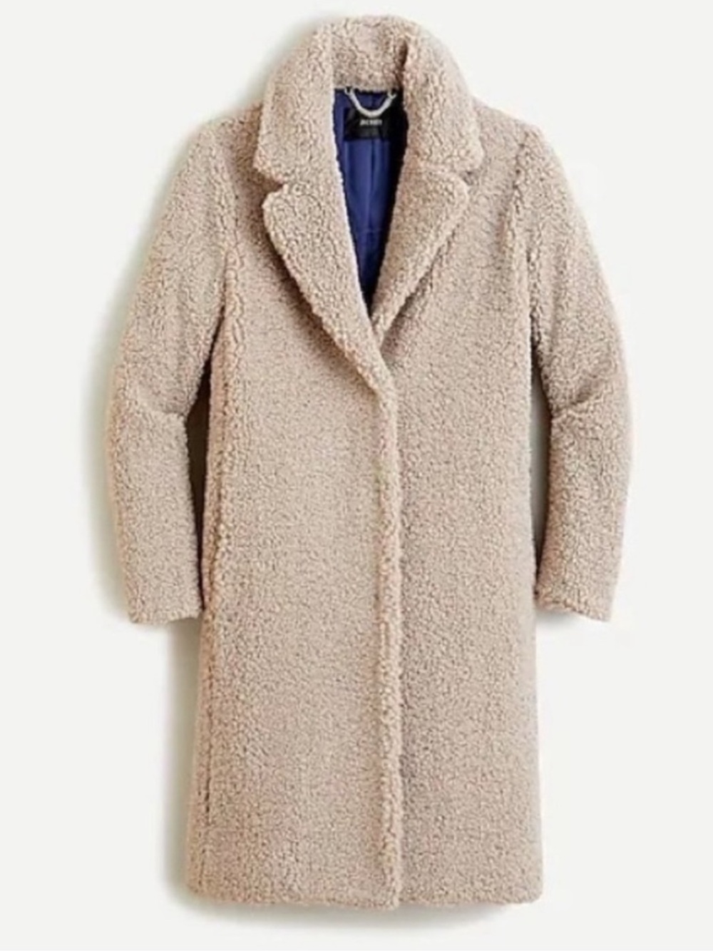 J. Crew Taupe Tan Teddy Sherpa Topcoat Jacket Coat Size Small